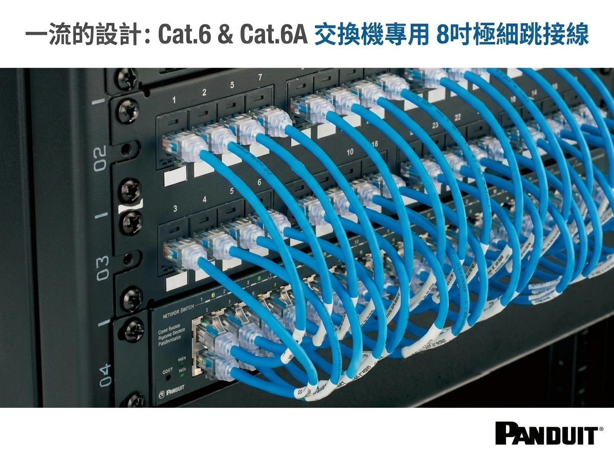 Panduit 28AWG 極細跳線 Patch Cord × 專利 RJ45 Plug 小線徑、高密度，打造更有效率的機房配線